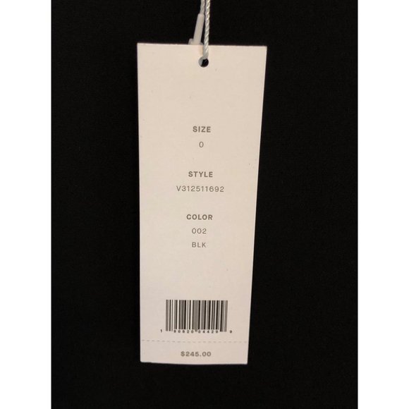 NWT VINCE BLACK SILK RUCHED RIB TANK - SIZE 0 - Picture 5 of 5